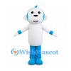 Blue and White Monkey Mascot Costume with Long Tail