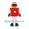 Dice Mascot Costume in Red with Pilot Helmet