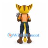 Yellow Alien Mascot Costume with Striped Ears and Orange Shirt