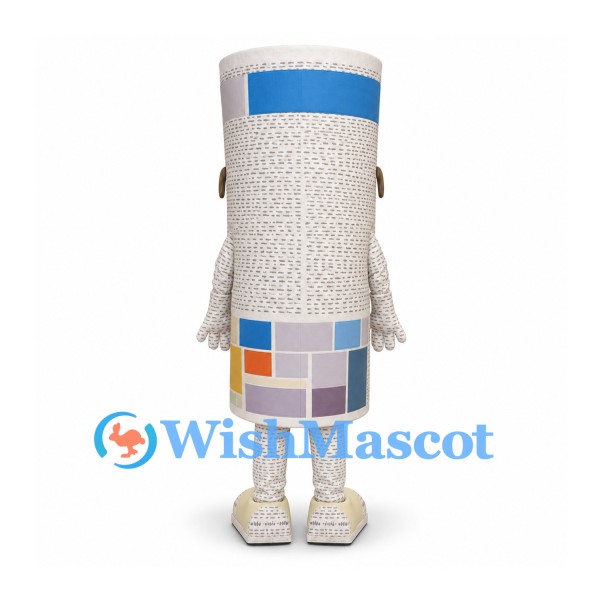 Mosaic Tile Roll Mascot Costume with Round Glasses