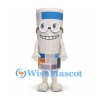 Mosaic Tile Roll Mascot Costume with Round Glasses