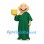 Monk Mascot Costume with Green Robe and Yellow Cup