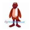 Brown Dinosaur Mascot Costume with White Scarf