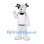 White Dog Mascot Costume with Black Ears and Sports Shirt