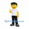 Boy Mascot Costume with Black Cap and White T-Shirt