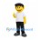 Boy Mascot Costume with Black Cap and White T-Shirt