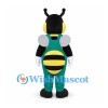 Bee Mascot Costume with Green Overalls and Silver Wings