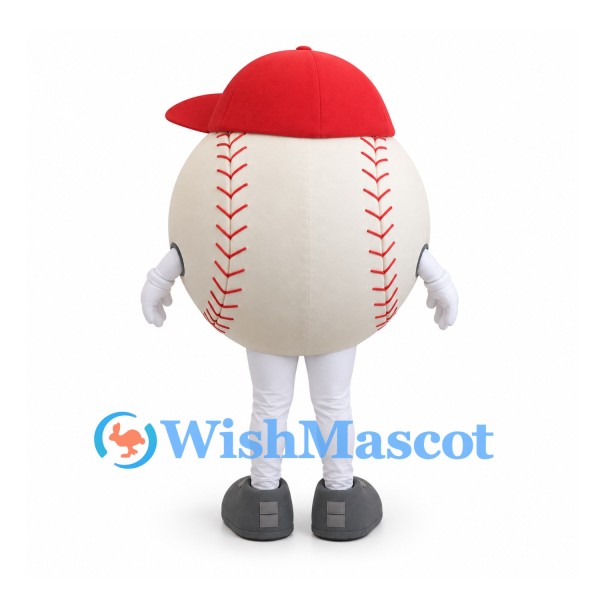 Baseball Mascot Costume with Red Cap