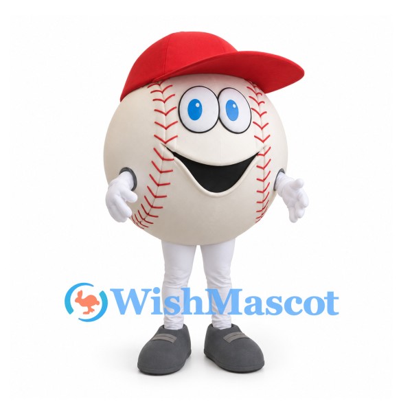 Baseball Mascot Costume with Red Cap