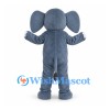 Gray Elephant Mascot Costume with White Tusks