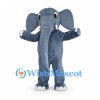 Gray Elephant Mascot Costume with White Tusks