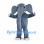 Gray Elephant Mascot Costume with White Tusks