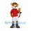 Lion Cub Mascot Costume with Red Shirt and White Shorts