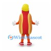 Hot Dog Mascot Costume with Yellow Cap