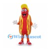 Hot Dog Mascot Costume with Yellow Cap