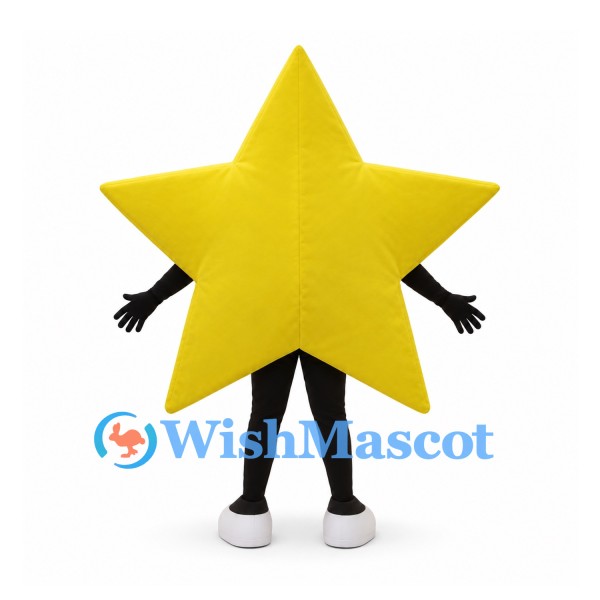 Star Mascot Costume in Yellow with Glasses