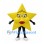 Star Mascot Costume in Yellow with Glasses
