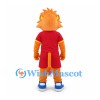 Lion Mascot Costume in Orange with Red Sports Outfit