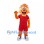 Lion Mascot Costume in Orange with Red Sports Outfit