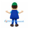 Boy Mascot Costume with Blue Apron and Green Cap