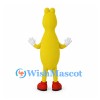 Alien Mascot Costume in Yellow with Tall Eyes and Red Shoes