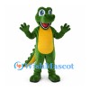 Crocodile Mascot Costume in Green with Yellow Belly