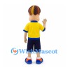 Boy Mascot Costume with Yellow Shirt and Navy Shorts