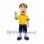 Boy Mascot Costume with Yellow Shirt and Navy Shorts