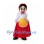 Folk Dancer Mascot Costume with Red Skirt and Yellow Apron