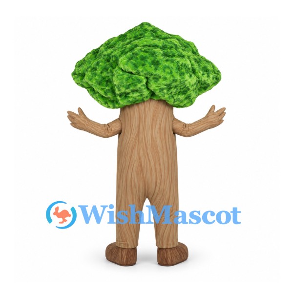 Tree Mascot Costume with Green Canopy and Brown Trunk