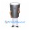 Trash Can Mascot Costume in Gray with Silver Rim