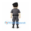 Security Guard Mascot Costume with Gray Uniform and Black Beret