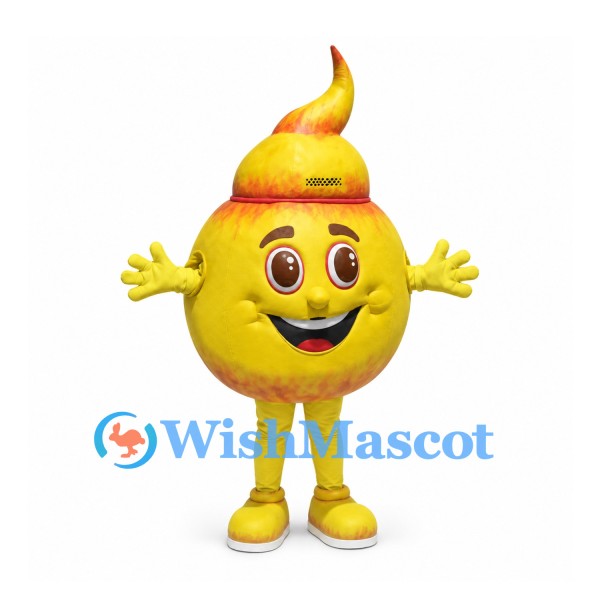 Flame Mascot Costume in Yellow and Orange