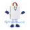 Shopping Bag Mascot Costume in White with Multicolor Handles
