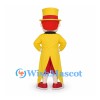Showman Mascot Costume with Yellow Tailcoat and Top Hat