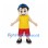 Boy Mascot Costume with Backward Blue Cap and Red Shorts