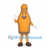 Bowling Pin Mascot Costume in Orange with Gray Trim