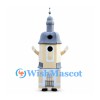 Church Tower Mascot Costume with Gray Spire and Cream Walls