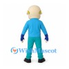 Man Mascot Costume with Yellow Glasses and Blue Jacket