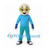 Man Mascot Costume with Yellow Glasses and Blue Jacket