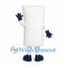 Paper Cup Mascot Costume in White with Blue Gloves
