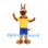 Dog Mascot Costume with Yellow Polo Shirt and Blue Shorts