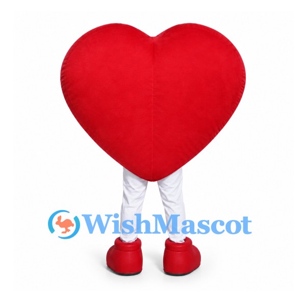 Heart Mascot Costume in Red with White Pants