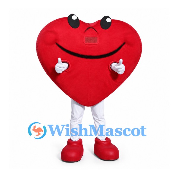 Heart Mascot Costume in Red with White Pants