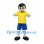 Boy Mascot Costume with Yellow Shirt and Blue Shorts