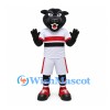 Black Panther Mascot Costume with White Sports Uniform