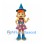 Witch Mascot Costume with Blue Hat and Purple Star Dress