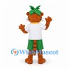 Tiger Mascot Costume with Green Head Wrap and Shorts