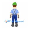 Construction Worker Mascot Costume with Green Hard Hat