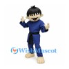 Martial Arts Boy Mascot Costume with Blue Uniform